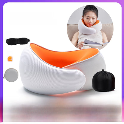 Memory Foam Neck Pillow with Ice Silk Cover