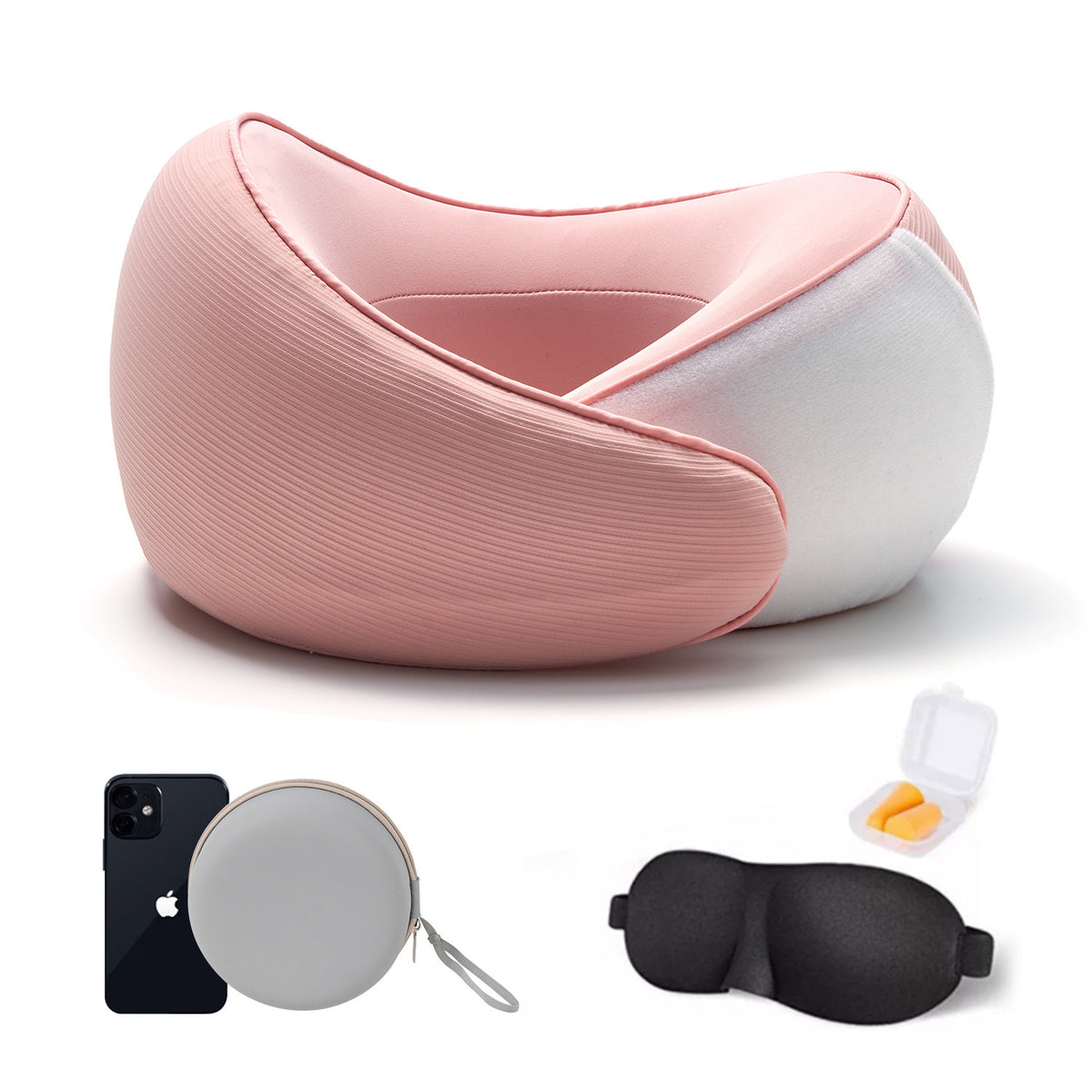 Memory Foam Neck Pillow with Ice Silk Cover