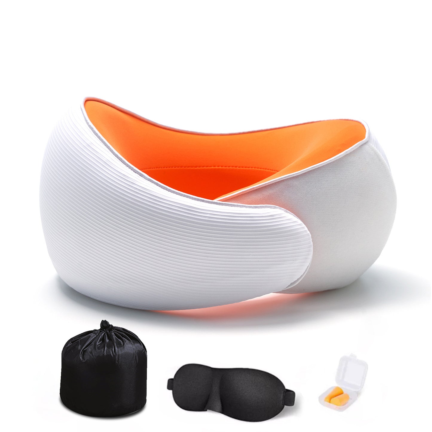 Memory Foam Neck Pillow with Ice Silk Cover