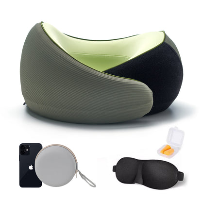 Memory Foam Neck Pillow with Ice Silk Cover