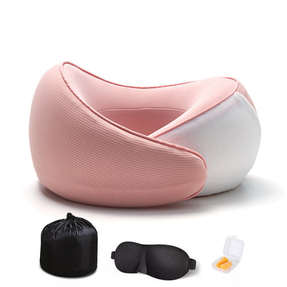 Memory Foam Neck Pillow with Ice Silk Cover