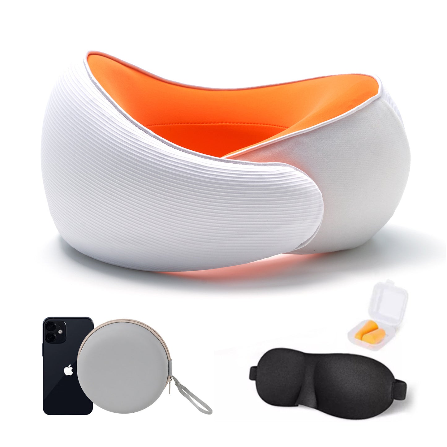 Memory Foam Neck Pillow with Ice Silk Cover