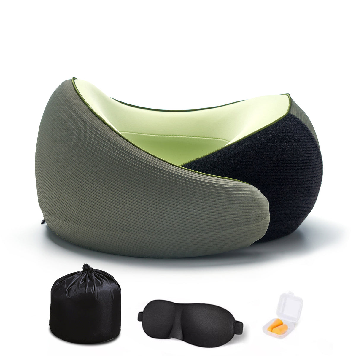 Memory Foam Neck Pillow with Ice Silk Cover