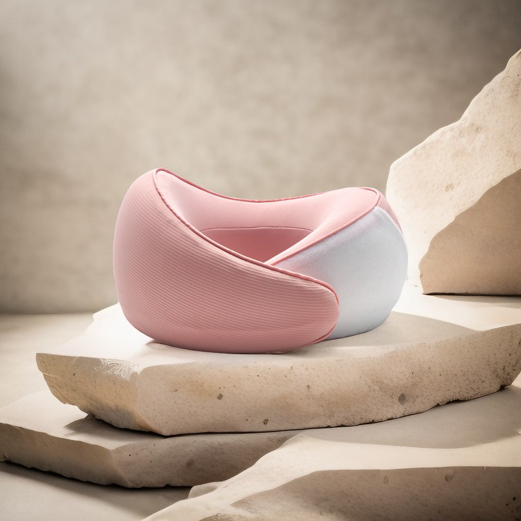 Memory Foam Neck Pillow with Ice Silk Cover